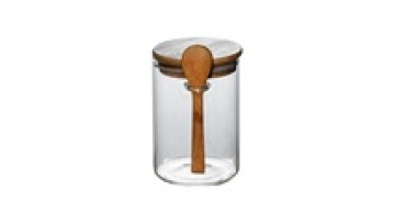 600ml Wholesale Seal Glass Bottle Kitchen Food Storage Tank High Borosilicate Storage Jar With Bamboo Lid and Spoon1