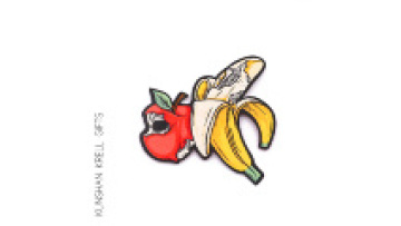 Kunshan Krell Fashion Cool Dark Black Banana apple Embroidery Patch1
