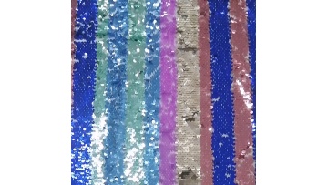 New design poly mesh with stripe multi color sequins embroidery fabric night dress all over sequin lace1