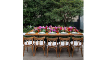 High Quality Cheap Products  Commercial Furniture Rectangle Shape Nature Wood Hotel Folding Wedding Outdoor Banquet Table1