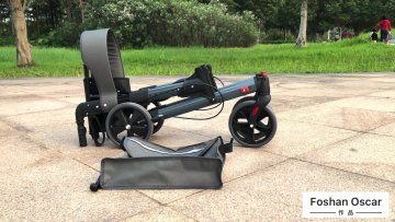 Elderly Sturdy Medical Health Care Deluxe Portable Aluminum Folding Walker Rollator with Seat1
