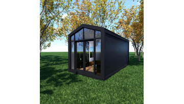 20-foot black minimalist prefabricated container house, quick installation