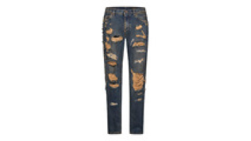 High Quality Custom Skinny Men Yellow Distressed Ripped Denim Jeans Trousers for Men1
