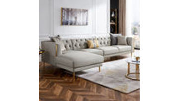 Light luxury French sofa living room home furniture combination L-shaped leisure European leather sofa chair1