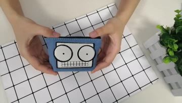 Emoji style canvas make up coin purse