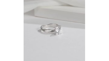 Hot Sale Twisted 925 Sterling Silver GRA Certified Moissanite Rings Moissanite Ring Engagement Silver1