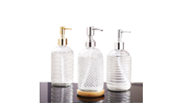 Factory Direct Sale 440ml Round Pink Black Foaming Glass Soap Dispenser Hand Washing Glass Bottle1