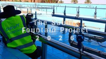Installation of the fountain nozzles in Saudi Arabia