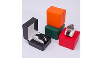 Hanhong wholesale custom logo square men's and women's travel watch case watch box flip PU leather watch box1