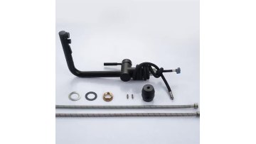Indian High End Design Quality Black Pull-out Kitchen Tap with Double Spout1