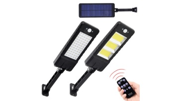 2020 New 3 Modes Outdoor 60/120 LED Adjustable Angle Wireless Remote Control Big Battery Motion Sensor Solar Wall Garden Lights1