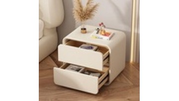 Free sample wholesale hotel home modern Simplicity  Leather furniture solid wood storage bedroom  bedside table with drawer1
