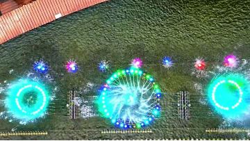 Circular rotating fountain