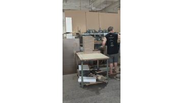 Storage Cabinet production workshop, woodworking drilling process