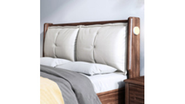 Large soft bag walnut bed double light luxury modern big bed master bedroom storage solid wood bed for bedroom furniture1