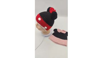 CF-T-0034 knitted beanie gloves set (1)