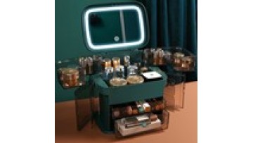 Customized Logo Cosmetic Make up Box With LED Mirror Travel Organizer Lighted Vanity Makeup Bag With Led Mirror1