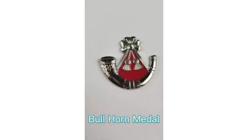 Custom Bull Horn Medal 
