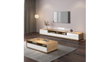 Modern luxury TV cabinet wood coffee table combination complete cabinet original wood color Japanese TV cabinet1