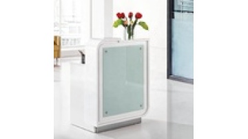White Glossy Salon Small Modern SPA Cash Counter Design Office Glass Office Front Counter Table Furniture Reception Desk1