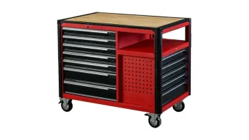 Goldenline 12 Drawers Garage Tool Storage Cabinet with Multifunctional Oak Top1