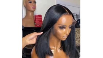 Free Shipping Short Bob Wigs Human Hair Lace Frontal Closure Bob Wigs Lace Front Peruvian Bob Human Hair Wigs With Bangs1