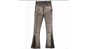 Hot Sale Streetwear Mens Wide Leg Denim Jeans WASHED Jeans Men Wide Leg Stacked Pants1