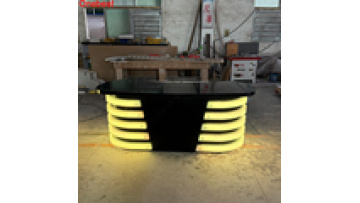 RGB LED Lit News Desk Videos with Black Corian Top1