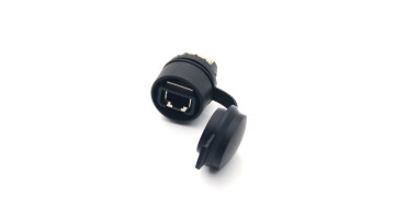 Shielded Round Panel Mount Coupler RJ45 Connector
