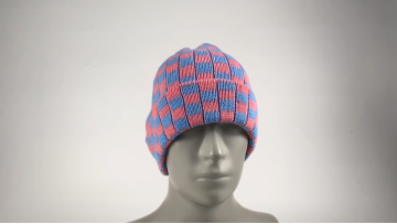 Plaid knitted winter hat