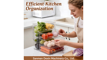 Stackable Clear Plastic Storage Bins for Efficient Kitchen Organization