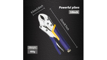 Blue and yellow rubber handle pliers