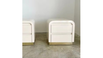 modern wholesale hotel home Minimalism Leather furniture solid wood bedroom  bedside storage table with drawer1