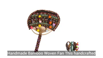 Handwoven Bamboo Round Fan for DIY Craft and Kindergarten Activities.1