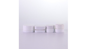 Wholesale 3g 5g 7g Opal White Glass Cream Jar Cosmetic Jars with White Lids for Lip Balms Cream Cosmetic Samples.MP4