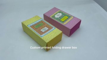 Custom printed folding drawer box for envelopes