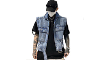 Lapel Denim Vest Boys 2022 New Summer Tooling Jacket Trend Spring And Autumn Mens Denim Vests1