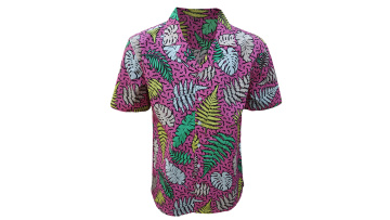leaf print beach shirt