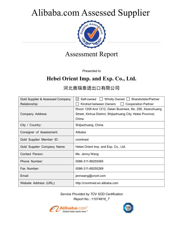 Supplier Assessment Report-Hebei Orient Imp. and Exp. Co., Ltd.