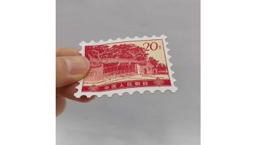 Stamps style digital woven labels for stamps