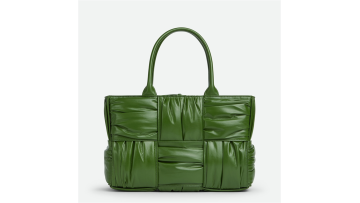 Emerald Green Fashion Design Pleated Leather Tote 
