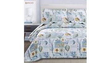 Hot sale Custom bedding bedspread printed design Ultrasonic embossing quilted bedspread1