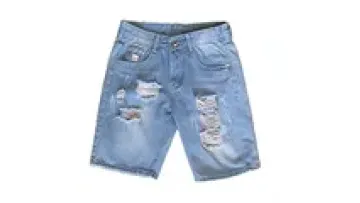 Custom Ripped Denim Jeans Shorts Men Summer Holed Jeans Shorts Men's Baggy Pants1