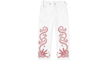 Quality Street Wear Stylish Men White Straight Leg Embroidery Denim Jeans1