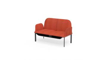 Patent - held Modular 2 - Seater with Armrests, Injection - molded Foam, Storage & Charging Socket, Egg - like Legs for Office & Hotel Areas