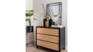 2024 hot sale nordic style natural sideboard display  modern designs storage  living room wood rattan kitchen cabinet1