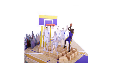 3D pop up baskerball greeting card
