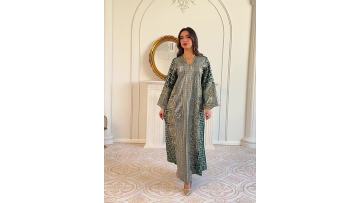 Luxury Design Sequin Kaftan Abaya with Embroidery Detail