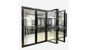 Modern Style Black Frame Aluminum Alloy Folding Door with Tempered Glass - Best Quality at Cheapest Price1