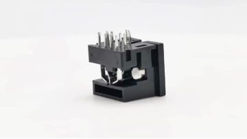MINI DIN Connector Female Right Angle DIP Black Plastic 8P